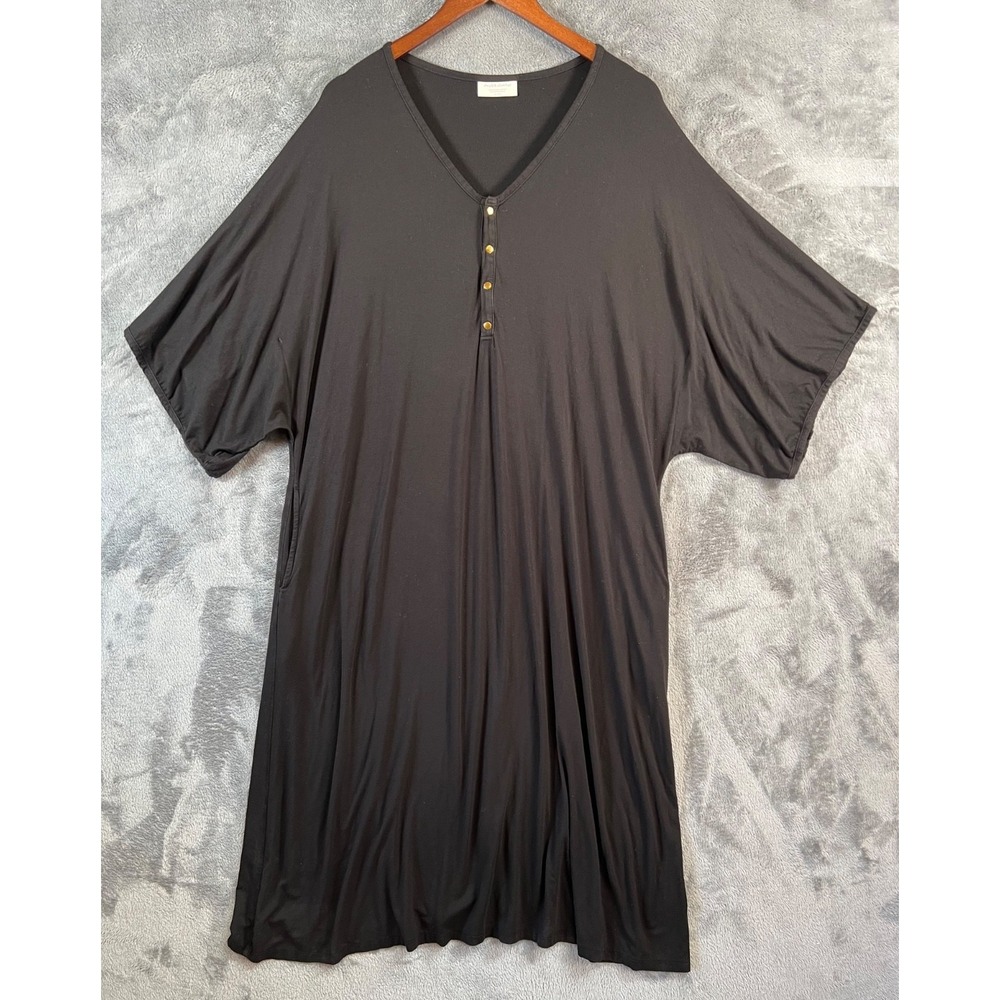 Dwell & Slumber Maxi Dress Kaftan XL Black Swim Coverup Beach Vacation Cocoon